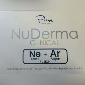 NuDerma Pure high frequency skin therapy wand with 6 Fusion applications
